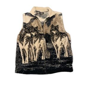 Fleece wolf vest